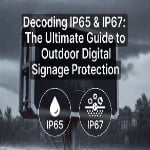 IP65 and IP67 weatherproof protection rating guide for outdoor digital signage with dust and water resistance explained