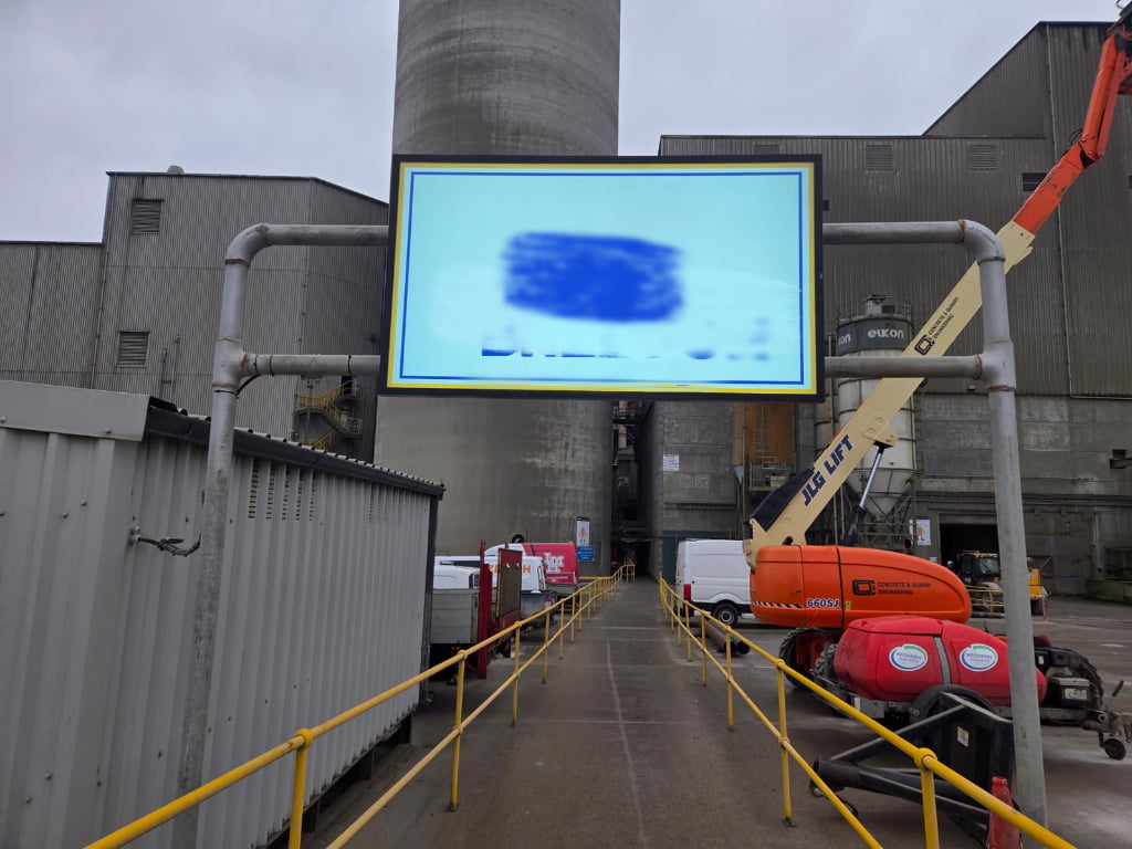 IP66 rated outdoor industrial digital signage display for harsh environment sand quarry mining construction site applications