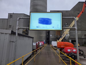 IP66 rated outdoor industrial digital signage display for harsh environment sand quarry mining construction site applications