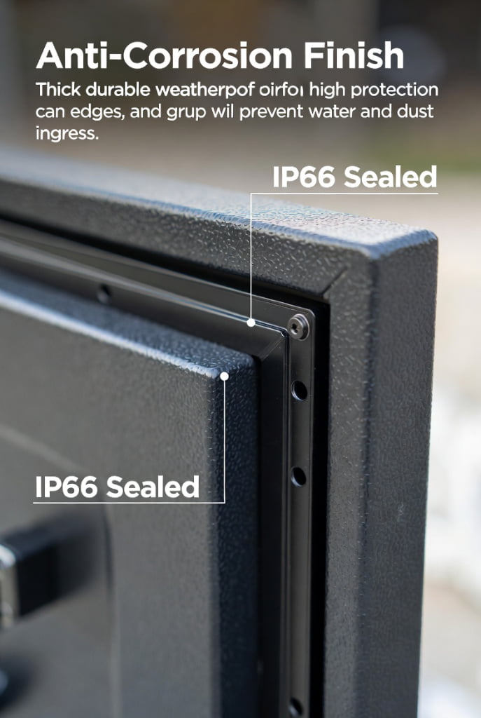 IP66 sealed outdoor digital signage enclosure with anti-corrosion finish and weatherproof gasket protection against water and dust