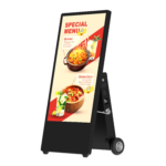43-inch high-brightness outdoor battery display with wheeled A-board design