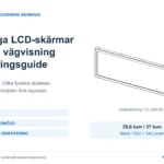 Planeringsguide för avlånga LCD-skärmar för vägvisning inomhus, med originalvy av YJC-286-SD samt val av panelstorlek, teckenhöjd och innehållsorientering.