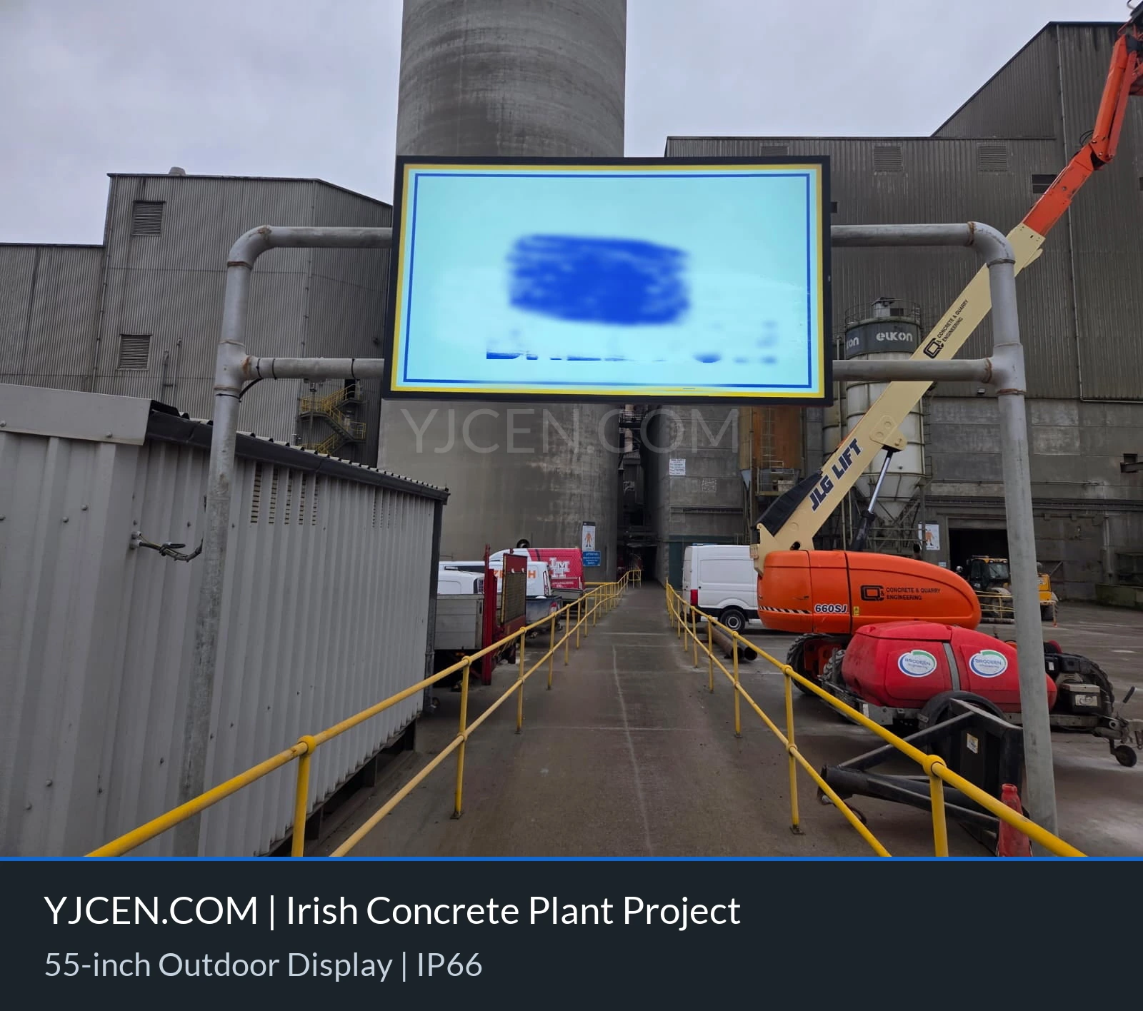 Industrielles Outdoor-Signage-Display mit IP66-Schutz für raue Einsatzbedingungen in Sandgruben, Bergbau und auf Baustellen