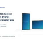 Outdoor-LCD-Displays im Hoch- und Querformat neben dem Titel zur Auswahl eines Outdoor-Digital-Signage-Displays.