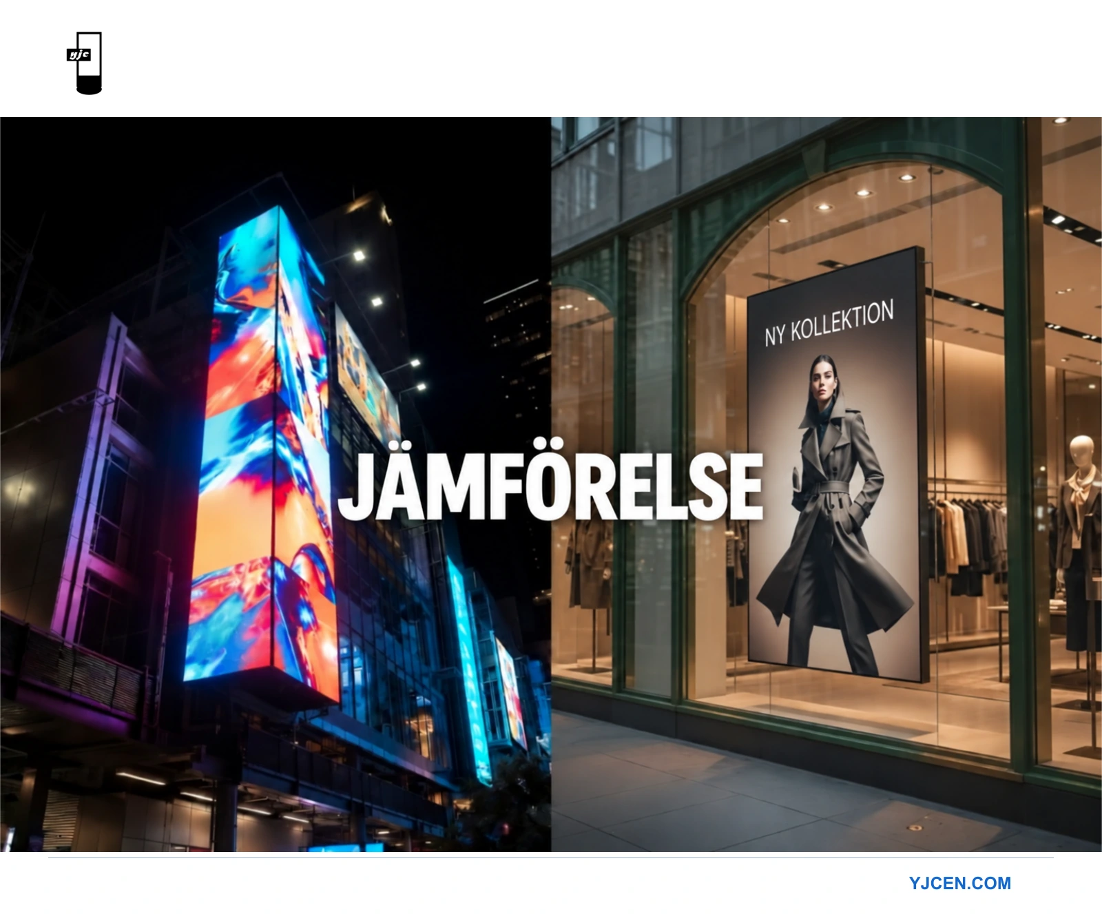 Jämförelse mellan LED- och LCD-skärmar för digital skyltning utomhus med skillnader i ljusstyrka och användning
